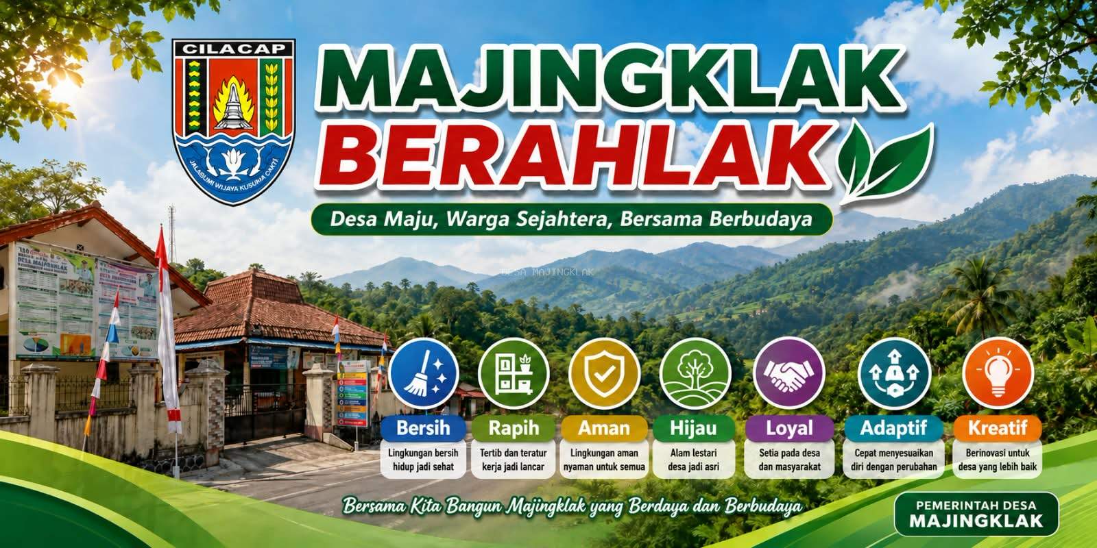 Kepala Desa Majingklak Kenalkan “MAJINGKLAK BERAHLAK”: Bersih, Rapih, Aman, Hijau, Loyal, Adaptif, Kreatif